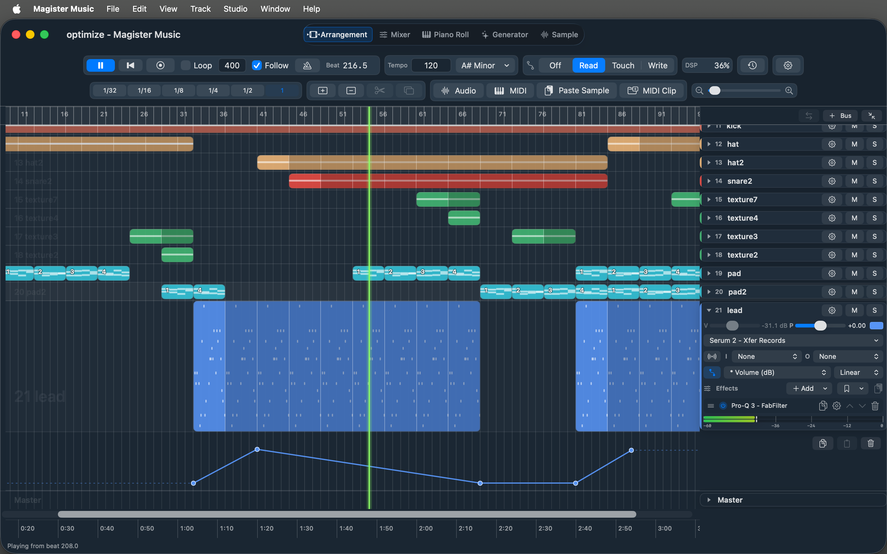 Magister Music arrangement view screenshot